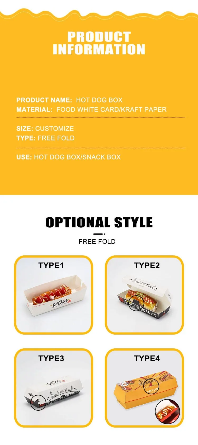 Stick Hot Dog Paper Box
